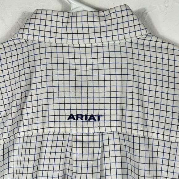 🔥🔥 ARIAT PRO SERIES Plaid LS Button Down Western Cowboy Shirt Sz Medium - EUC - Picture 7 of 8